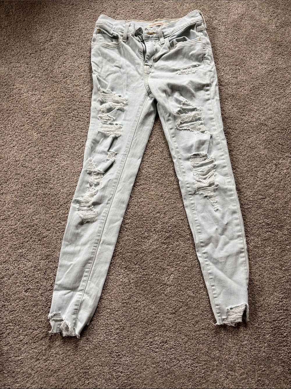 Levi's Light Blue Ripped Skinny Jeans
